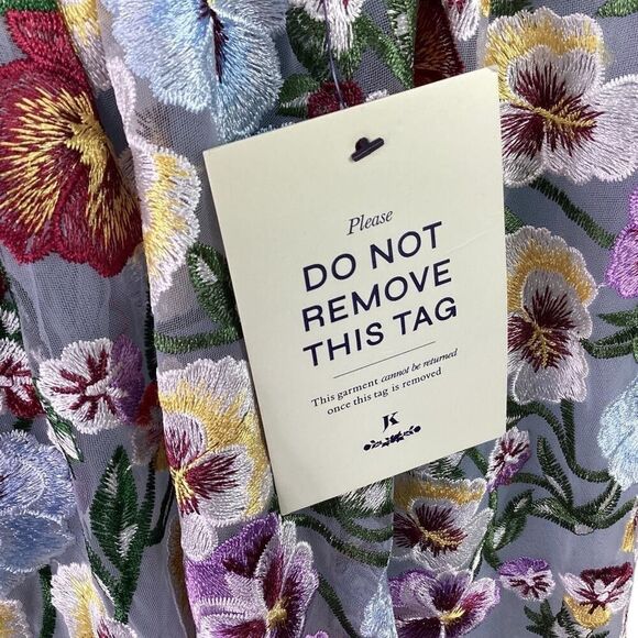 Jessakae Fit Flare Dress Women 3X Blue Multi Ava Floral Embroidery Sleeveles NEW - Picture 9 of 12